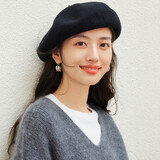 Siggi帽子女士羊毛贝雷帽秋冬季时尚百搭画家帽显脸小南瓜蓓蕾帽