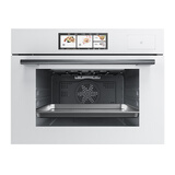 德普凯信（Depelec）2025年高定品牌新品TD55M无缝陶瓷内胆蒸烤箱一体机8.57寸彩膜屏500+云菜谱玻璃纤维棉全包 白色一体拉伸无拼缝陶瓷内胆-TD55M1WPLUS