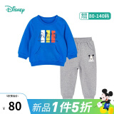 迪士尼宝宝（Disney Baby）迪士尼童装男童女童套装潮酷米奇米妮卫衣套装儿童外出服 蓝色T1281 3岁/身高100cm