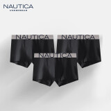 NAUTICA UNDERWEAR男士内裤无感透气内裤3条装秋冬季平脚裤四角裤nautica Underwear 黑色+黑色+黑色 3条 XL