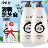 隆力奇洗发水套装家庭装洗护套装控油洗发水去屑清爽男女士通用团购 黑芝麻洗发水1L*2瓶