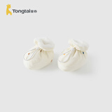 童泰（TONGTAI）婴儿棉鞋秋冬夹棉宝宝软底鞋新生儿步前鞋初生儿纯棉护脚鞋套 巧克力白 12x9cm