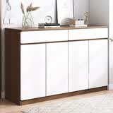 宜造（YIZAO）门口鞋柜入户柜家用简约现代大容量玄关柜收纳门厅柜阳台柜储物柜 【四门两抽】橡木色140*32*100cm 自主安装