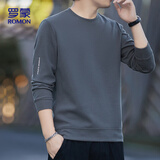 罗蒙（ROMON）卫衣男春秋季长袖套头T恤休闲上衣舒适外套打底衫8170深灰色2XL