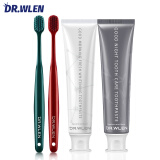 迪王Dr.wlen【英国品牌】成人细软毛牙刷2支+早晚牙膏2支套装