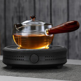 borun HOME加厚耐高温玻璃煮茶壶黑茶小青柑泡茶养生花茶电陶炉煮茶器套装 02款茶壶+黑色茶炉 500ml