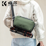 卓尔【会员专属折扣】相机包单肩便携斜跨摄影包尼康富士微单单反大疆运动相机收纳包防水一机两镜 森林绿