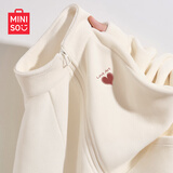 名创优品（MINISO）摇粒绒外套女秋冬季2026年新款潮流冲锋内胆衣服抓绒保暖女士夹克 【420G重磅奥粒绒】米白色(爱艺心胸标) 加厚 M 160 (体重105-125斤)