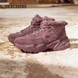 斯凯奇（Skechers）女鞋春加绒厚底老爹鞋中帮雪地靴防滑休闲鞋167338