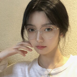 百飒 素颜近视眼镜男女多边形防辐射眼镜抗蓝光潮流眼镜框架可配度数 黑金框 防蓝光片(1.56非球面 0-600度)