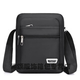 芊恋奾新款男包竖款单肩包防水耐磨小背包多口袋男士做生意收钱包 黑色