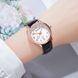 艾曼宁（AIMANNING） 女学生手表小清新女表中高中女生防水夜光运动数字少女ins石英表 【星星图案】黑色