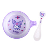 五和（WUHE）辅食碗儿童餐具宝宝吃饭碗卡通带手柄婴幼儿碗耐树脂食品级防烫 库洛米单柄碗400ML+勺子