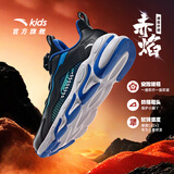 安踏儿童运动鞋男女童跑步鞋秋冬季网革旋钮扣犟弹科技学生赤焰跑鞋 【男革面】黑/蓝/绿5523N-2 34 脚长约21.5cm