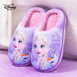 迪士尼（Disney）儿童棉拖鞋男女孩秋冬季保暖拖鞋居家防滑棉鞋 浅紫艾莎 220mm 