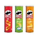 品客（PRINGLES）【组合多罐装】薯片膨化食品礼盒办公室休闲零食多口味组合装批发 【3罐】原味+洋葱+奶酪110g1箱