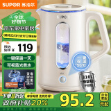 苏泊尔（SUPOR）【政府补贴】电水壶热水壶 1.5L高硼硅玻璃电热水壶  316L不锈钢 烧水壶 一键保温恒温 SW-15E30P