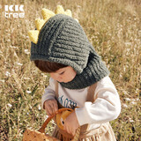 Kocotreekk树儿童帽子秋冬卡通保暖毛线帽男女童围脖一体帽宝宝可爱