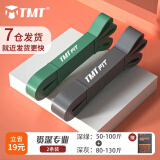 TMT 弹力带健身绳阻力带瑜伽拉力带训练腿部背引体向上辅助运动拉伸 强化训练-深绿+深灰