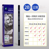 马利（Marie's） 素描铅笔炭笔美术生绘画专用软性碳笔全套绘图玛丽特浓画画套装速写书写笔 2B（12支1盒） 铅笔/炭笔
