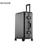 瑞戈瑞士RUIGOR瑞戈全铝镁合金拉杆箱男行李箱商务拉杆箱20英寸旅行箱 黑色|氧化款 20英寸