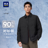 海澜之家（HLA）羽绒服男24新款轻商务时尚翻领外套男冬季 黑色55 175/92A L推荐137~150斤