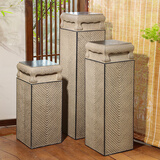 陋石坊祥云展示柱仿古玄关装饰柱产品陈列展示台禅意落地装饰摆件 Z015-2四方彩云石柱中（单根）