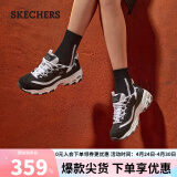 斯凯奇（Skechers）女鞋复古老爹鞋小白鞋子蕾丝厚底运动鞋11959 黑/白 38 