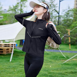 马克印象短款凉感立领防晒衣女夏季2025新款修身户外防紫外线运动轻薄外套 ARE103  茵曼  黑色 L （111-120斤）