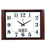 北极星（POLARIS）家用大尺寸客厅挂墙钟表石英钟方形简约现代挂钟时钟静音免打孔 单日历款（57*40厘米）