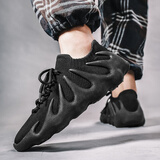 莱沙琼思 椰子鞋男450火山潮鞋八爪鱼休闲运动男鞋夏季透气飞织男女袜子鞋 黑色 43