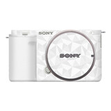 美本堂 适用于索尼ZV-E10一代机身保护贴膜 ZVE10贴皮全包贴纸 北欧三角白+皮纹白蒙皮 ZV-E10