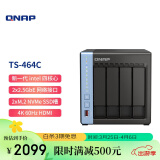 威联通（QNAP）TS-464C 宇宙魔方 四核心处理器网络存储服务器内置双M.2插槽NAS私有云（453Dmini升级）
