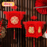 新新精艺新年灯笼元旦装饰宫灯diy大红灯笼挂饰户外阳台场景布置2个装