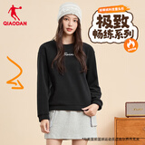 乔丹QIAODAN卫衣女士秋冬季加绒保暖圆领休闲套头衫【极致畅练 】
