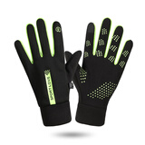 罗维利特男士手套冬季骑行女保暖防风加绒加厚韩版情侣手套男冬骑车摩托车 男士绿色 均码