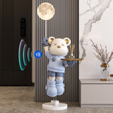 辰鱼轻奢暴力熊客厅大型落地摆件电视柜沙发旁家居装饰品乔迁新居礼品 【高133cm】暴力熊蓝色+蓝牙音响