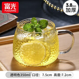 富光玻璃杯水杯家庭套装透明简约耐热茶杯带把牛奶杯客厅喝水杯子套装 透明色350ml