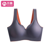 芬腾断码特价文胸女夏季纯色少女无钢圈内衣薄款透气大胸显小胸罩 37G2277-紫色（排扣） XL （120-140斤）