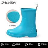 CREATURE HABITS儿童雨鞋防水防滑中筒男童小孩幼儿轻便舒适中筒雨鞋女童雨靴 马卡龙蓝色 34 ，33-34，(内长22cm)