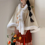 翊尚美马面裙汉服成人女小个子2025新款全套正版明制刺绣连衣裙套装 斗篷【公主版单件】 S 【适合85-100斤】