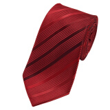 MAXVIVI 拉链领带 男士商务正装潮流8cm领带礼盒装 MLD213034 深酒红条纹（手打款） 
