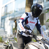 杜汉（DUHAN）2168摩托车骑行服冬季男女四季皮衣防风防摔赛车机车服雾蓝XL