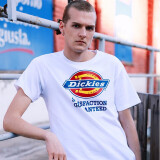dickieslogo印花短袖T恤情侣款圆领休闲男装T恤 DK007088 白色 M 