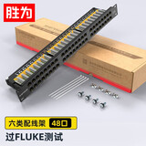 胜为（shengwei）六类配线架48口 工程级30U镀金接口 1U机架式网络配线架 NDF-648G