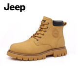 Jeep男士马丁靴男2025新款秋冬美式复古高帮大黄靴英伦踢不烂工装男靴 黄色 43 （皮鞋码）