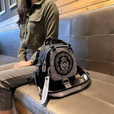 ESDS香港品牌轻奢双肩包女士时尚旅游出行背包女大容量多功能包包女包 黑色（专柜礼盒套装）