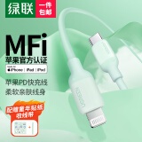 绿联 MFi认证苹果快充电线PD20W数据线硅胶充电线Type-C充电器通用iPhone14/13/12/11Pro手机USB-C1.5m