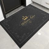 华旭（huaxu）入户门口地垫进门脚垫家用玄关门厅除尘防滑吸水垫子-黑色80*120