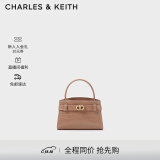 CHARLES&KEITH鳄鱼纹凯莉包手提斜挎包婚包包女包生日礼物CK2-50270880-1 BLUSH浅红色 S